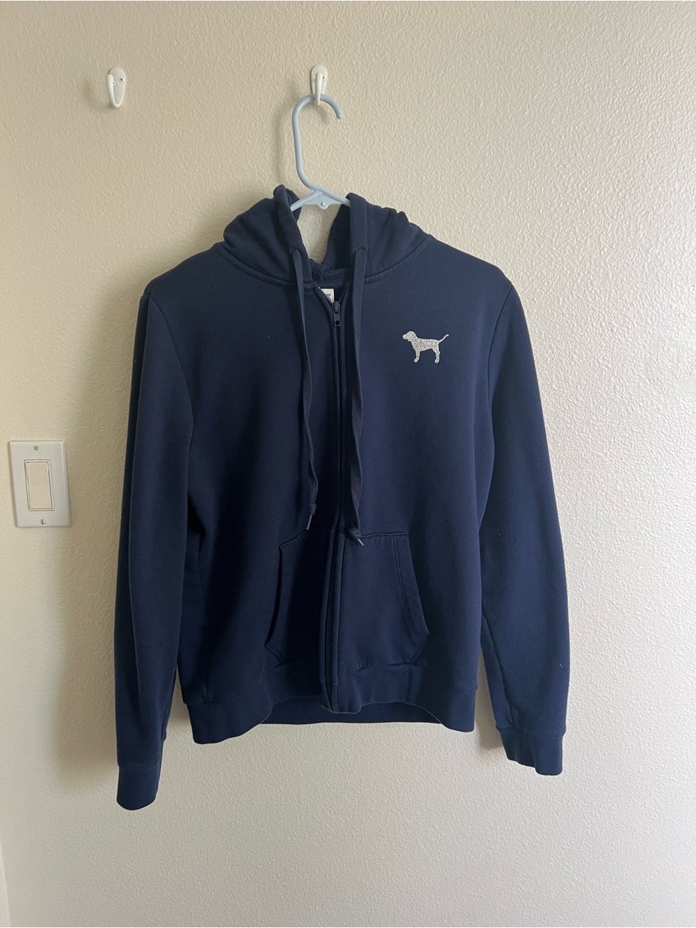 PINK Victoria's Secret Navy Fleece Hooded Sweatshirt